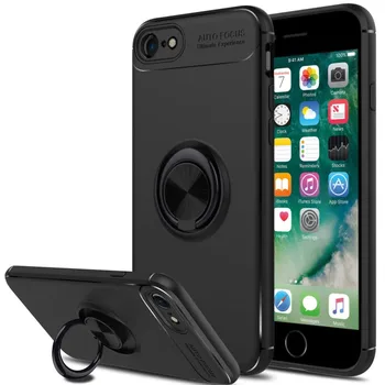 Stand caz de Silicon cu Inel pentru Apple IPhone 7/8 Negru