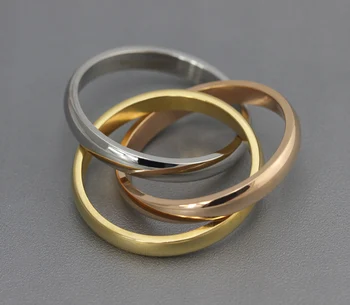 Triciclice Tricolor Inel de Oțel Titan ring Inele de vânzare Fierbinte Pentru iubitorii de