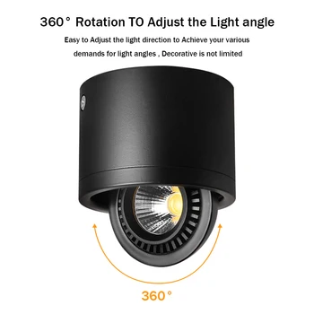 LED Montat pe o Suprafață de Plafon Lumina 5W 7W 9W 15W flux luminos Lampă de Tavan 360 de Grade Rotativ ȘTIULETE de Fundal de Lumină la fața Locului Pentru Acasă