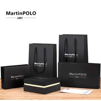 MartinPOLO Genuine portofel piele Barbati Mici portofele Subțire de Identitate al titularului cardului de Credit Bifold Scurt Portofel de Lux Negru geanta MP1005