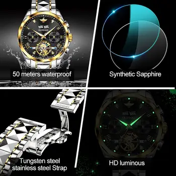 OUPINKE Ceasuri Mecanice Mens 2020 Lux Tourbillon Ceas Automată de Brand de Top Safir Încheietura Ceasuri Pentru Barbati reloj hombre