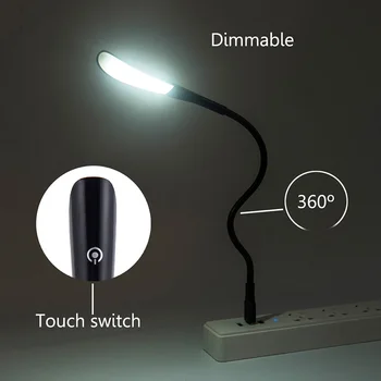 Portabil Mini USB Lampa Atinge Estompat LED Flexibile de îngrijire a Ochilor Lumină de Lectură Reglabil Lampa de Birou pentru Laptop Dormitor Studiu de Iluminat