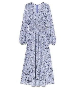 Kuzuwata Proaspete Chic Butonul Slim Fit Pentru Femei Dress V Gâtului Floare De Imprimare De Înaltă Talie Rochii Japonia Stil Nou Moda De Epocă Vestidos