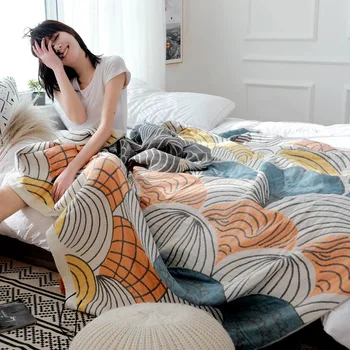 Japonia Bumbac Matlasat Pătură pentru Pat Subțire de Vară, Aer condiționat Quilt Cuvertură de Pat Acoperă Shell Daisy Cuvertură pentru Pat Dublu