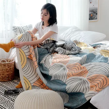 Japonia Bumbac Matlasat Pătură pentru Pat Subțire de Vară, Aer condiționat Quilt Cuvertură de Pat Acoperă Shell Daisy Cuvertură pentru Pat Dublu