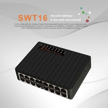Profesionale 16 Porturi Fast Ethernet LAN RJ45 Vlan Switch de Rețea de Comutare de 10/100Mbps Hub pentru Desktop PC cu UE/SUA Adaptor