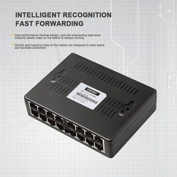 Profesionale 16 Porturi Fast Ethernet LAN RJ45 Vlan Switch de Rețea de Comutare de 10/100Mbps Hub pentru Desktop PC cu UE/SUA Adaptor