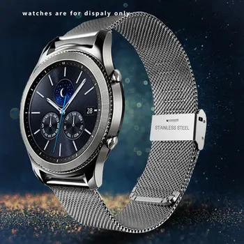 Oțel curea de ceas negru argint aur a crescut brățară de aur se potrivesc Samsung galaxy watch gear s3/S2/sport s4 lanț de ceas
