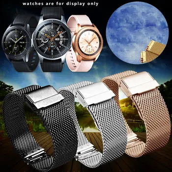 Oțel curea de ceas negru argint aur a crescut brățară de aur se potrivesc Samsung galaxy watch gear s3/S2/sport s4 lanț de ceas