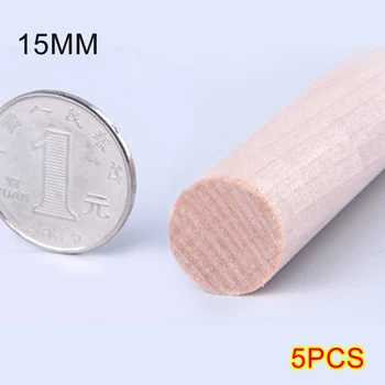 5Pcs 50cm(L) 15mm(D) de Mesteacan Băț de Lemn pentru DIY Nisip Aspect de Masă Arhitectura Model