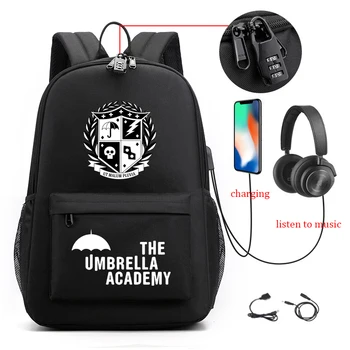 Umbrela Academiei Rucsac Elevi Capacitatea de ghiozdane Pentru Fată Băiat Adolescent incarcare USB-Computer Anti-furt pentru Laptop Mochilas