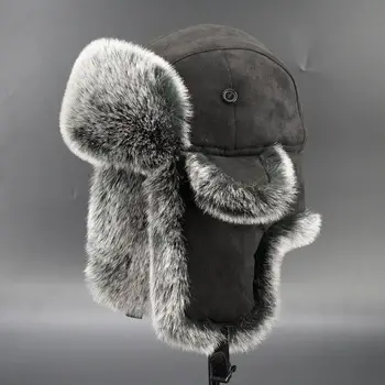 Iarna Bomber Pălărie pentru Bărbați Faux Blana rusă Caciula Ushanka Gros de Cald Capac cu Ureche-Lambouri