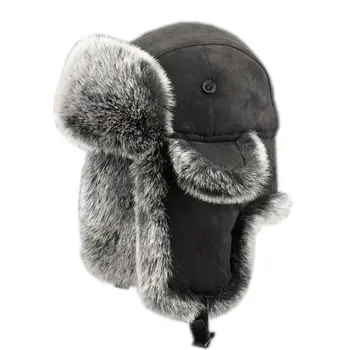 Iarna Bomber Pălărie pentru Bărbați Faux Blana rusă Caciula Ushanka Gros de Cald Capac cu Ureche-Lambouri