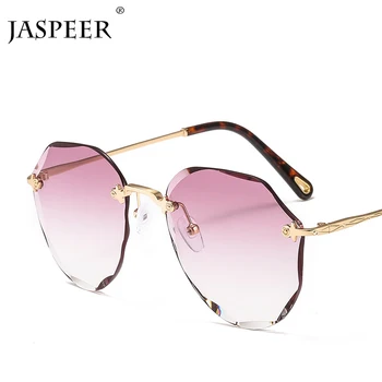 JASPEER Rotund ochelari de Soare Barbati Femei Vintage Marca Gradient de Ochelari de Soare Cadru din Aliaj Tendință Supradimensionate Nuante UV400 Ochelari