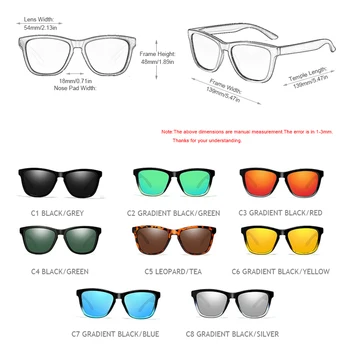 FUQIAN Clasic Pătrat Polarizat ochelari de Soare Barbati Femei de Moda de Conducere Ochelari de Soare Oglindă Lentile de Ochelari Nuanțe de Albastru UV400