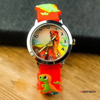 Promovarea copii desene animate ceas pic băieți fete dinozaur dial 3D ceas de curea silicon student mâinile luminos sport ceas