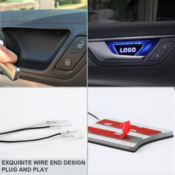 Personalizat 2 buc Acrilice Auto Interior LED Mânerul Ușii Capacul Castron Autocolant Garnitura se Potrivesc pentru Orice Model de Auto Interior Laminat Accesorii