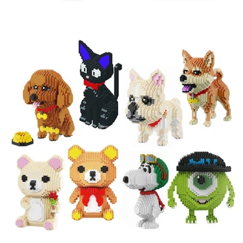Mini Qute BABU desene animate mike universitatea Monster animal, câine, pisică copii din plastic bloc cifrele de acțiune băieți jucărie de învățământ