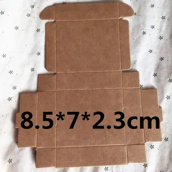 50pcs 8.5*7*2.3 cm Kraft cadou cutie carton kraft cutie goală de carton de hârtie, hârtie de cadou cutie cu capac ambalare Cadou cutie