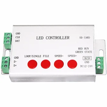 Controler cu LED-uri Adresabile Programabile cu LED Pixel Controller 12V 24V DC WS2812 WS2811 Benzi cu LED-uri de Lumină SD Card Controler