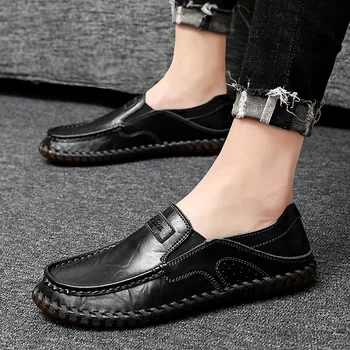 2020 Bărbați Mocasini Casual Pantofi Respirabil Conducere Pantofi pentru Bărbați Penny Manual Mocasini din Piele Pantofi Confortabile, de Dimensiuni Mari