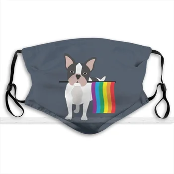 Pânză de protecție mască cu filtru Gay Pride Bulldog francez Tricou anti praf reutilizabil adult teen drăguț copii de designer masca de fata