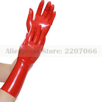 Sexy unisex latex de cauciuc mănuși roșii fierbinte de vânzare mucegai făcut fără sudură RLA033