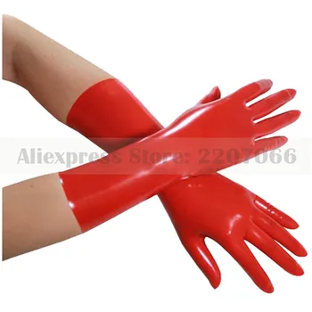 Sexy unisex latex de cauciuc mănuși roșii fierbinte de vânzare mucegai făcut fără sudură RLA033