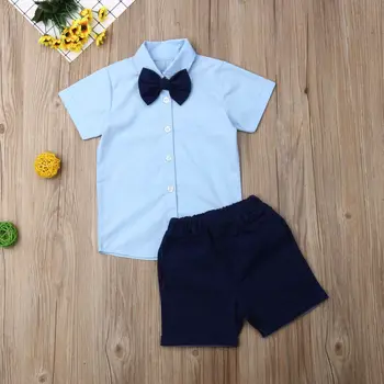 Emmababy Copil Copil Copil Băiat Domn Haine Tricou Topuri Pantaloni Scurți Costum Set