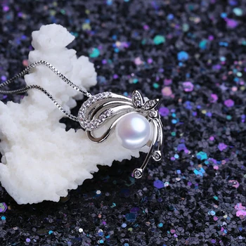 FENASY Pearl Bijuterii Personalizate Noi Argint 925 Culoare Pandantiv Fluture Autentic Naturale de apă Dulce Pearl Coliere Pentru Femei