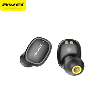 Awei T13 TWS Pavilioane Wireless Bluetooth 5.0 Cască Mini Bass HiFi In-Ear Anulare a Zgomotului Cu Microfon Căști Cu Încărcare Cutie