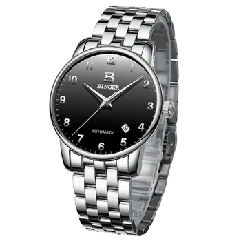 Swiss BINGER ceas, marca de lux bărbați ceas mecanic, automatic rezistent la apa bărbați ceas, B-5005