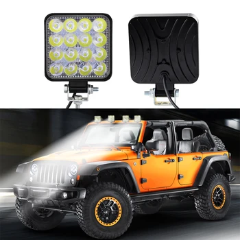 2 buc 48W Pătrat Reflectoarelor cu LED-uri Lumina de Lucru cu Masina SUV de Conducere Camion Lampa de Ceață pentru Mașină Repararea de Camping Pescuit, Drumeții Accesorii Auto