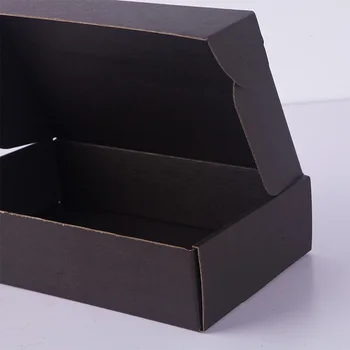 100buc / kraft cutie de hârtie 79 de opțiuni de dimensiune negru cutie de carton ondulat culoare cutie cadou cutie goală poate fi personalizat dimensiunea de imprimare logo-ul
