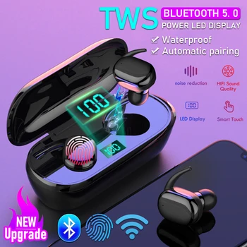 Adevărat TWS Căști fără Fir Bluetooth 9D HiFi Stereo Căști de Control Tactil Mini-Căștile Sport Impermeabil cu Cască cu Microfon