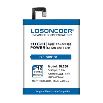 LOSONCOER BL250 Baterie 4650mAh pentru Lenovo VIBE S1 Baterie S1a40 S1c50