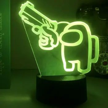 Vacanta DIY Decoratiuni Printre Noi 3D LED Lumina de Noapte Lampa USB Dormitor Copil Lumini de Partid Cameră Home Decor Casa