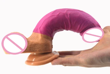 FAAK silicon vibrator realist ventuza jucarii sexuale pentru femei cusaturi roz, culoarea pielii penis urias 1.93