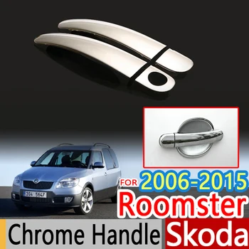 Pentru Skoda Roomster Chrome Mânerul Ușii Capace Trim Set de 2 buc Praktika 2006-5J Accesorii Auto, Car Styling 2007 2008 2013
