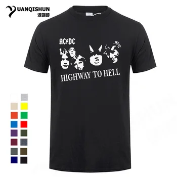 Celebritate Portret T-shirt AC DC-HIGHWAY to HELL Barbati Tricou Punk rock Mens Tricou 16 Culori cu Maneci Scurte din Bumbac Topuri Tricouri