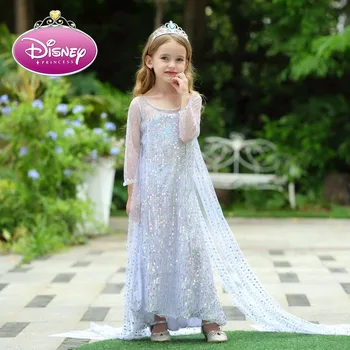 Disney BlingBling Congelate Copii Rochii de Printesa pentru Fete cu Elsa Costume de Halloween Petrecere de Crăciun PENTRU Copii de Îmbrăcăminte Adolescent