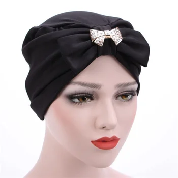 Sifon Arc Chimioterapie Femei Pălării De Pietre Musulman Pălărie De Iarnă Pălării India Pălărie De Sex Feminin Luna Pălării