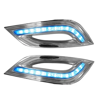 Impermeabil LED Daytime Running Light Pentru Hyundai Sonata YF 12V Auto DRL Lampa Rândul său, Galben Funcție de Semnal