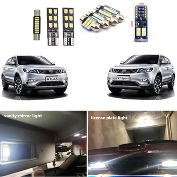14Pcs Canbus Alb Masina Becuri cu LED-uri Lumina de Interior Kit Pentru Geely Atlas 2017-2019 X7 Sport 2017-2019 LED Lumini de Interior