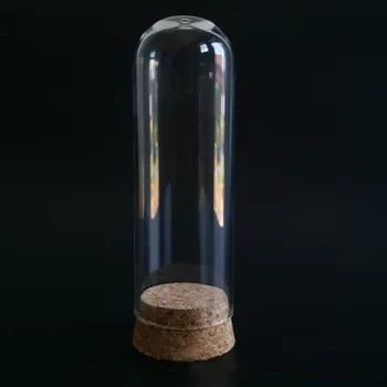 Transport gratuit 3.7*10cm Dimensiuni Mici Bază de Plută Cupolă de Sticlă Tub în Formă de Flori Uscate de Stocare DIY Acoperi Vaza