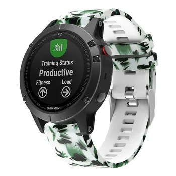 22MM Watchband pentru Garmin Fenix 5/5 plus pentru precursor 935 Ceas cu GPS Eliberare Rapidă Imprimat Silicon Easyfit Trupa Încheietura mâinii Curele