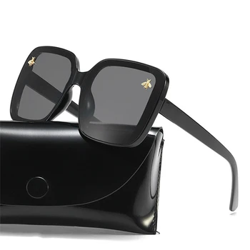 Moda Cadru Pătrat de Albine ochelari de Soare Pentru Barbati Femei de Lux de Brand Designer de Epocă Ochelari de Soare Vintage Nuante Oculos HD Uv400 t