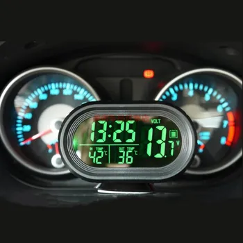 3-în-1 Multi-funcție Auto Digital Car Termometru Auto Termometru Auto-Ceas LED Ceas Electronic Voltmetru de Tensiune Teste