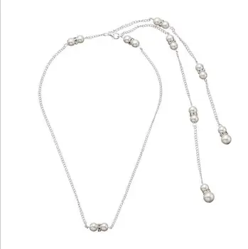 LUMPER Fundal Cristal Colier Pentru Femei Perle Colier de Lanț de Vară Rochie de Nunta de Decorare Bijuterii Mireasa Bridesmaid08