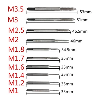 5pcs Mini M1 M1.2 M1.4 M1.6 M1.7 M1.8 M2 2,5 M3 3.5 Atingeți Setați Drept Cutat Filet Metric HSS Mână Apăsați Drill Bits